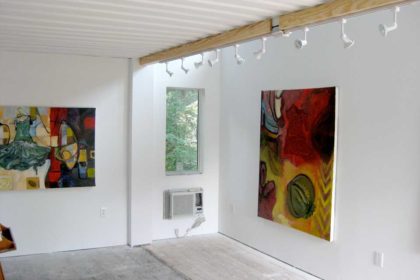 Interior of one of the studios at Independence Art Studios, Houston